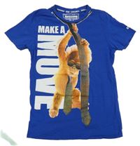 Kobaltově modré tričko s opičkou Coolcat
