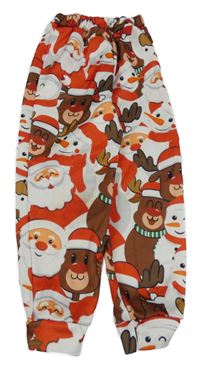 Barevné tepláky s Santy a sněhuláky 