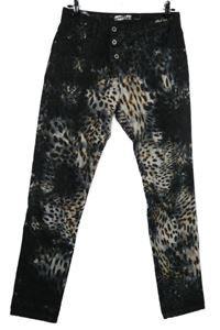 Dámské černo-šedé vzorované skinny rifle Please 