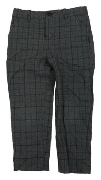 Šedo-tmavomodré kostkované chino kalhoty H&M