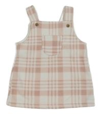 Bílo-růžové kostkované fleecové laclové šaty s kapsou George
