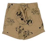 Hnědé bavlněné kraťasy s Mickeym Primark
