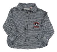 Modro-bílá kostkovaná košile s Mickeym Zara