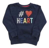 Tmavomodrá mikina s nápisem a srdcem Lupilu