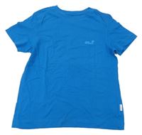 Modré tričko s logem Jack Wolfskin
