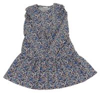 Černé květované šaty s volánky Primark