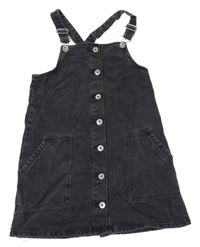 Tmavošedé riflové laclové propínací šaty Denim Co.