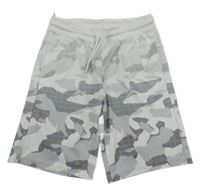Bílo-šedé army sportovní kraťasy C&A