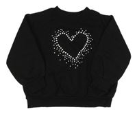 Černá oversize mikina se srdíčkem z peciček H&M