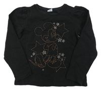 Černá mikina s Mickey a korálky Disney