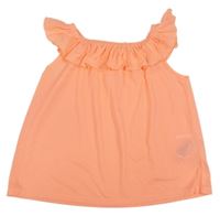Neonově korálový top s volánkem H&M