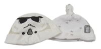 2set - 2x bílá čepice - s hvězdami + Star Wars