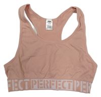 Světlerůžový crop top s nápisem Yigga 