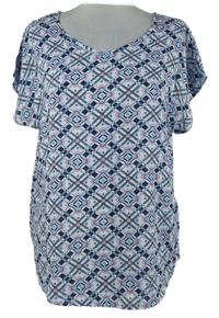 Dámská modro-růžová vzorovaná halenka Up2Fashion 