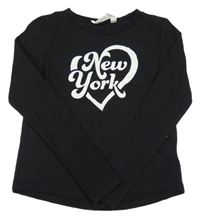 Černé triko se srdcem s nápisem H&M