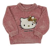 Růžový žinylkový svetr s Hello Kitty C&A