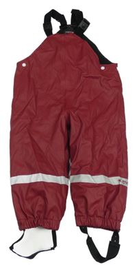 Vínové nepromokavé zateplené laclové kalhoty 