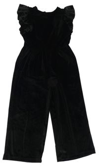 Černý sametový culottes overal s volánky Dunnes Stores