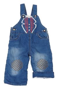 Modré zateplené laclové rifle 