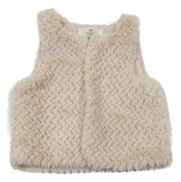 Béžová kožešinová podšitá vesta H&M