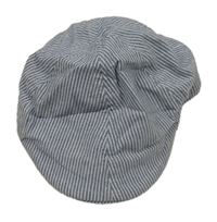 Modro-bílá pruhovaná melírovaná plátěná bekovka H&M