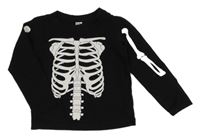 Černé triko kostmi Dopodopo