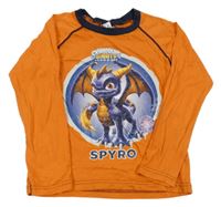 Oranžovo-tmavomodré pyžamové triko se Skylanders