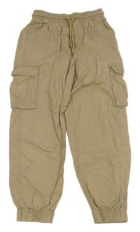 Béžové cargo cuff plátěné kalhoty TERRANOVA