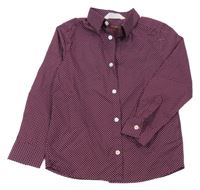 Vínová puntíkatá košile H&M