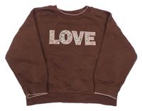 Hnědá oversize mikina s nápisem C&A