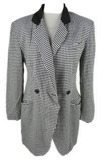 Dámský černo-bílý vzorovaný kabát Blacky Dress 