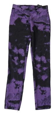 Černo-fialové sportovní legíny H&M