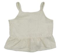 Smetanový krajkový crop top H&M