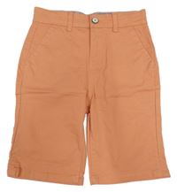 Oranžové plátěné chino kraťasy Primark 