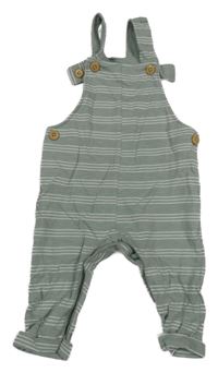 Šedo-bílé pruhované laclové tepláky F&F