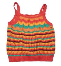 Červreno-barevný háčkovaný crop top Tu