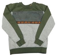 Khaki-šedá mikina s army vzorem a nápisy V by Very