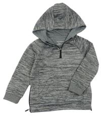 Šedá melírovaná mikina s kapucí Primark