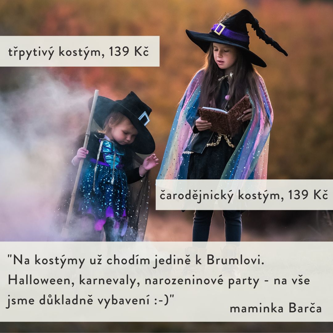 Čarodějnický kostým - 139 Kč, třpytivý kostým 139 Kč