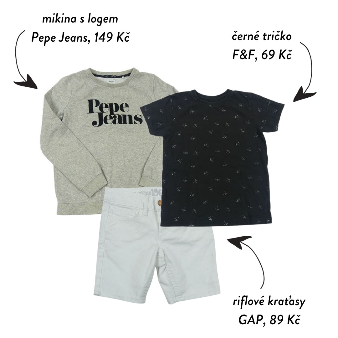 Máme tu nějaké vyznavače jednoduchého basic stylu? Tento outfit sice neoplývá barvami, váš malý fešák v něm ale udělá hodně parády.