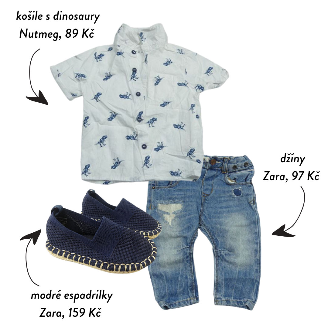 Stylový a hravý letní outfit pro malého objevitele. A dinosauři jako bonus.